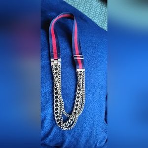 Stella & Dot Tres Bien Nautical Ribbon Chain Necklace NWT